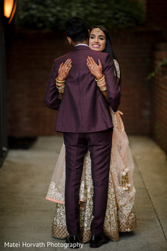 Indian bride and groom hugging each other. Indian bride and groom hugging each other.