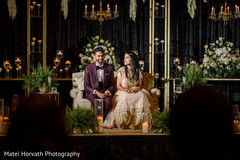 Indian newlyweds at their reception stage. Indian newlyweds at their reception stage.