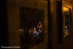 Indian bride getting her hair done. Indian bride getting her hair done.