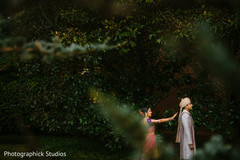Indian bride surprising the groom. Indian bride surprising the groom.