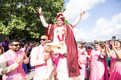 Happy indian groom during his baraat Happy indian groom during his baraat
