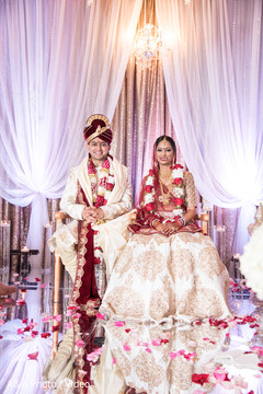 Sweet indian couple at their wedding stage Sweet indian couple at their wedding stage