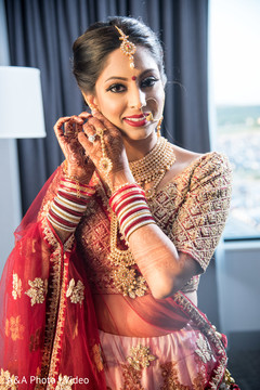 Adorable indian bride getting ready Adorable indian bride getting ready