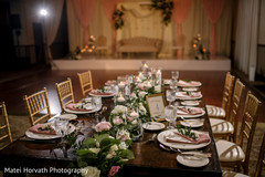Indian wedding reception table set up Indian wedding reception table set up