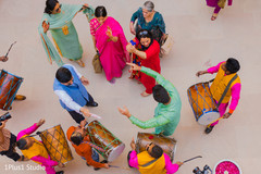 Guests playing the traditional dhol Guests playing the traditional dhol