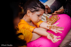Lovely kid guest showing her mehndi design Lovely kid guest showing her mehndi design