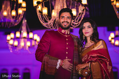 Beautiful Indian couple portrait at the venue Beautiful Indian couple portrait at the venue