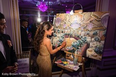 Lovely Indian wedding couple painting their dance. Lovely Indian wedding couple painting their dance.