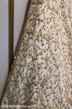 Marvelous Indian bridal lehenga embroidery. Marvelous Indian bridal lehenga embroidery.