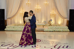 Lovely Indian couple enjoying their first dance . Lovely Indian couple enjoying their first dance .