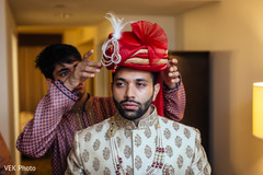 Indian groom getting ready for the ceremony Indian groom getting ready for the ceremony