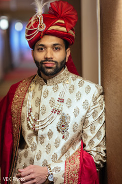 Portrait of elegant Indian groom before the ceremony Portrait of elegant Indian groom before the ceremony