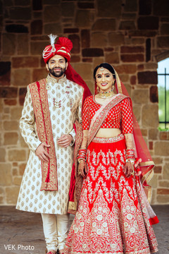 Enchanting portrait of Indian bride and groom outdoors Enchanting portrait of Indian bride and groom outdoors