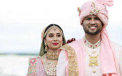 Indian bride and groom tender moment. Indian bride and groom tender moment.