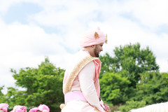 Indian groom with on his baraat horse. Indian groom with on his baraat horse.