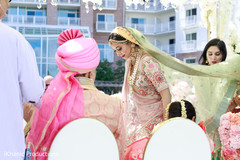 Dazzling Indian bride seating at her ceremony. Dazzling Indian bride seating at her ceremony.