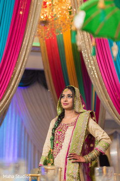 Indian bride modeling her lengha at the venue Indian bride modeling her lengha at the venue
