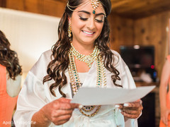 Indian bride's emotional moment reading groom's card Indian bride's emotional moment reading groom's card