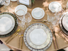 Detail of plates used at the reception Detail of plates used at the reception