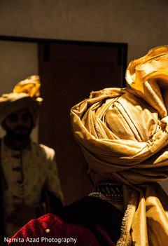 Raja getting ready with the pagri Raja getting ready with the pagri