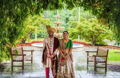 Indian bride and groom during the photo shoot Indian bride and groom during the photo shoot