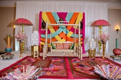 Magnificent pre-wedding garba stage decor. Magnificent pre-wedding garba stage decor.
