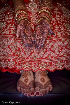 Indian bride capture with her mehndi art finished. Indian bride capture with her mehndi art finished.