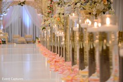Magnificent Indian wedding aisle candle and petals decor. Magnificent Indian wedding aisle candle and petals decor.