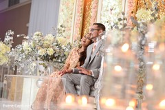 Indian couple's joyfully reception speech moment. Indian couple's joyfully reception speech moment.
