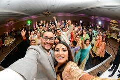 Upbeat Indian wedding reception scene. Upbeat Indian wedding reception scene.