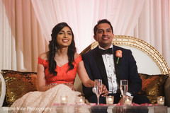 Adorable indian newlyweds at their reception. Adorable indian newlyweds at their reception.