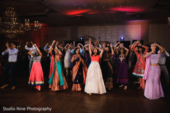 Indian bride and bridesmaids dance performance. Indian bride and bridesmaids dance performance.