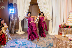 Bridesmaids having a blast during their entrance Bridesmaids having a blast during their entrance