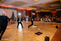 Indian groomsmen showing some moves during the reception Indian groomsmen showing some moves during the reception
