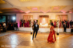 Indian newlyweds perform a grand choreography at the reception Indian newlyweds perform a grand choreography at the reception