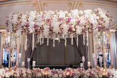 Thousands of roses decorate the Indian wedding venue Thousands of roses decorate the Indian wedding venue