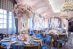 Dreamy Indian wedding reception table flower decoration. Dreamy Indian wedding reception table flower decoration.