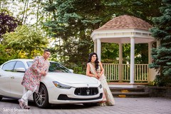 Maharani and Raja posing with their ravishing car Maharani and Raja posing with their ravishing car