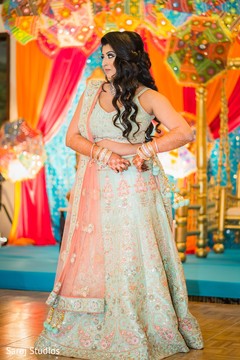 Indian bride during the sangeet celebrations Indian bride during the sangeet celebrations