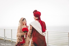 Indian bride and groom romantic first glance. Indian bride and groom romantic first glance.