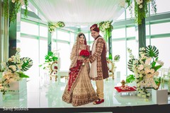 Indian lovebirds inside the reception venue Indian lovebirds inside the reception venue