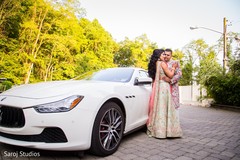 Indian bride and groom outdoors Indian bride and groom outdoors
