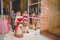 Beautiful Indian newlyweds making their exit Beautiful Indian newlyweds making their exit