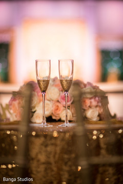 Elegant Indian wedding champagne flutes. Elegant Indian wedding champagne flutes.