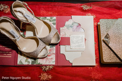 Detail of the Indian wedding shoes and invitations Detail of the Indian wedding shoes and invitations