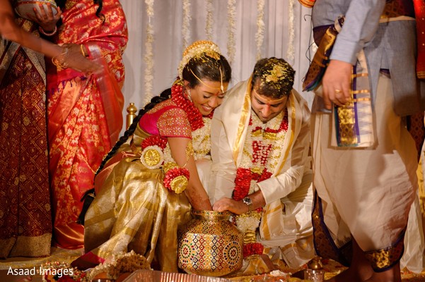 Vibrant portrait of indian couple.