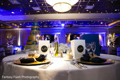 Elegant indian wedding reception table set up. Elegant indian wedding reception table set up.
