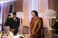 Indian bride and groom at a special prayer capture. Indian bride and groom at a special prayer capture.