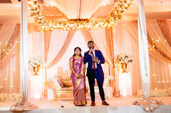 Indian couple's speech moment. Indian couple's speech moment.