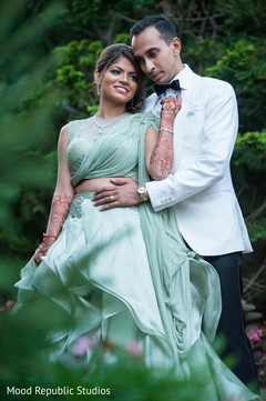Indian bride and groom outdoors Indian bride and groom outdoors